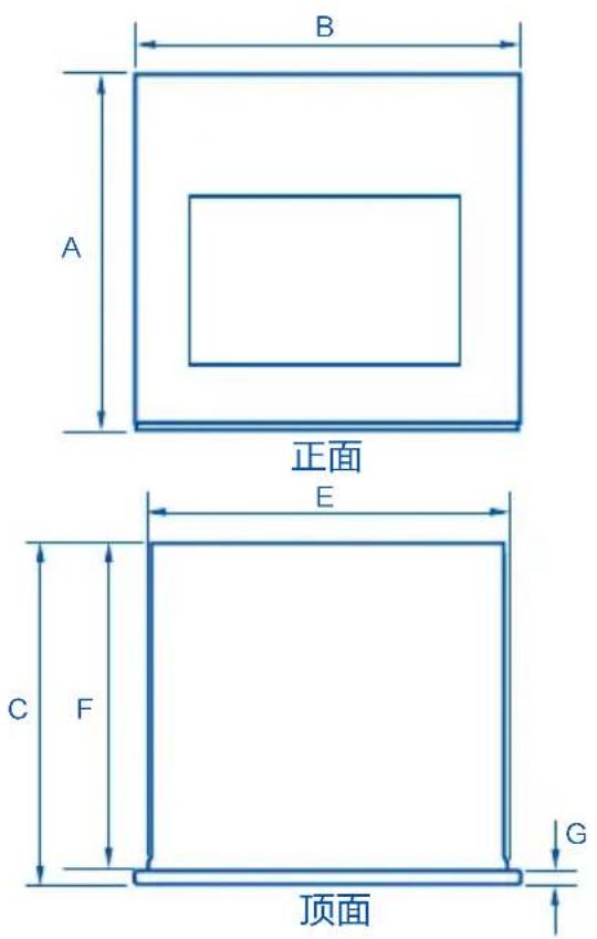 B A 正面 E C F G 顶面