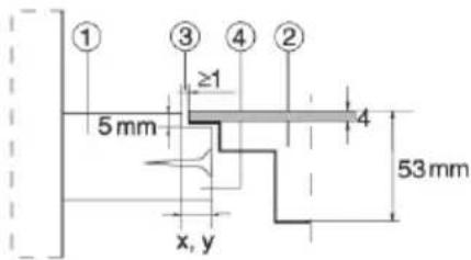 ① ③ ④ ② ≥1 5 mm 4 x, y 53 mm