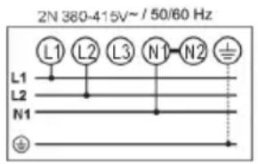 2N 380-415V~/ 50/60 Hz L1 L2 L3 N1 N2 L1 L2 N1 ⊕