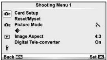 OLYMPUS E-PM2 - ■ Shooting Menu 1/Shooting Menu 2 - 1
