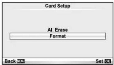 OLYMPUS E-PM2 - Formatting the card (Card Setup) - 1