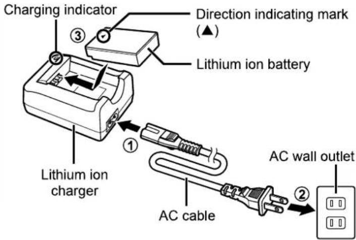 OLYMPUS E-PM2 - Charging the battery. - 1