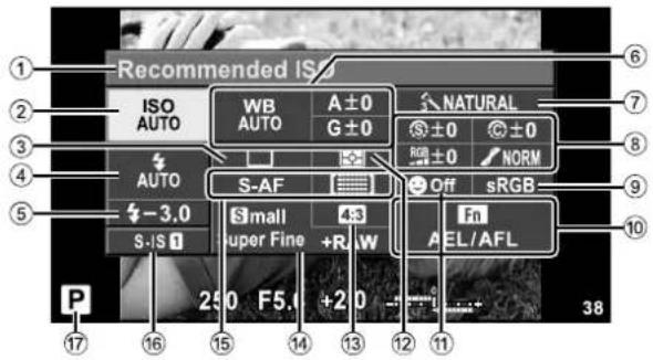 OLYMPUS E-PM2 - ■ Using the super control panel - 1