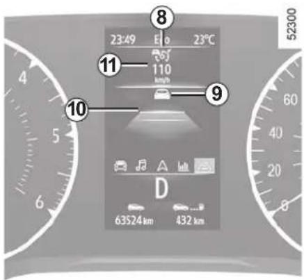 23-49 E 0 23°C 11 10 km/h 9 D 63524 km 432 km 52300