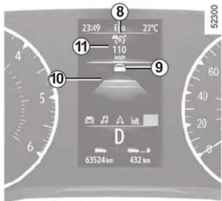 23:49 E10 23°C 8 11 10 km/h 9 D 63524 km 432 km