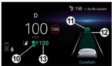 D 100 km/h 100 100 13 11 12 Comfort 150 m Av de Lauzun