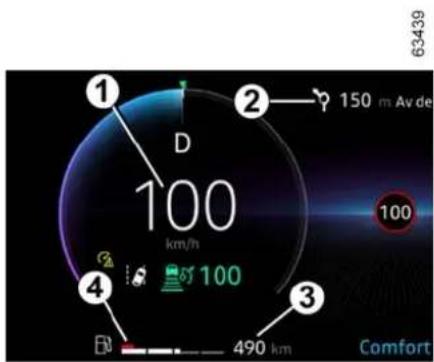 150 m Av de D 100 km/h 100 490 km Comfort