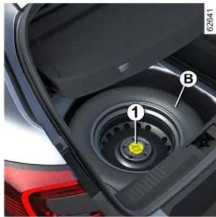 RENAULT Captur (2024) - Vozilo, opremljeno z rezervnim kolesom, ki ima manjše dimenzije od ostalih štirih koles na vozilu: - 2