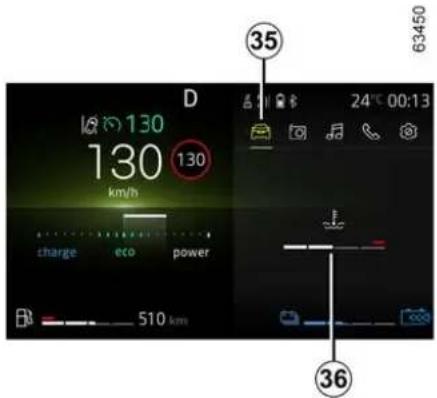 D 130 130 130 km/h charge eco power 510 km 35 24°C 00:13 63450 36