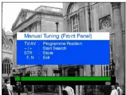 PANASONIC TC-14S3RL - Manual Tuning (front panel of the television) - 7