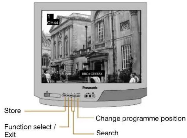 PANASONIC TX-14S3TW - Manual Tuning (front panel of the television) - 1
