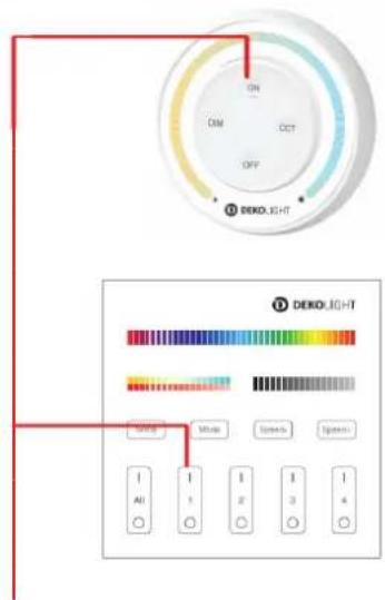 ON DM OCT OFF DEKO LIGHT DEKO LIGHT OK Move Speeds Speeds All 1 2 3 4