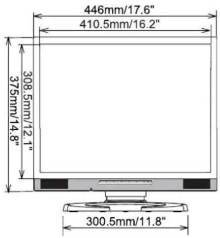 446mm/17.6" 410.5mm/16.2" 308.5mm/12.1" 375mm/14.8" 300.5mm/11.8"