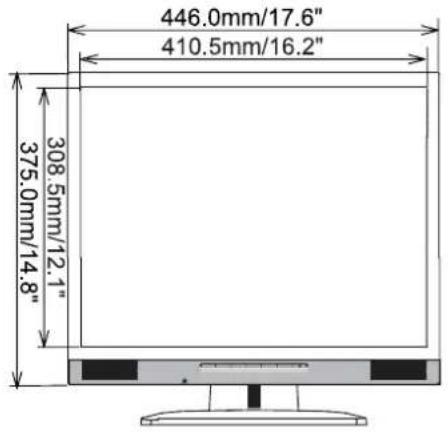 446.0mm/17.6" 410.5mm/16.2" 308.5mm/12.1" 375.0mm/14.8"