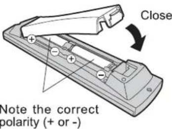 PANASONIC Viera TX-26LE7F - Installing remote's batteries - 2
