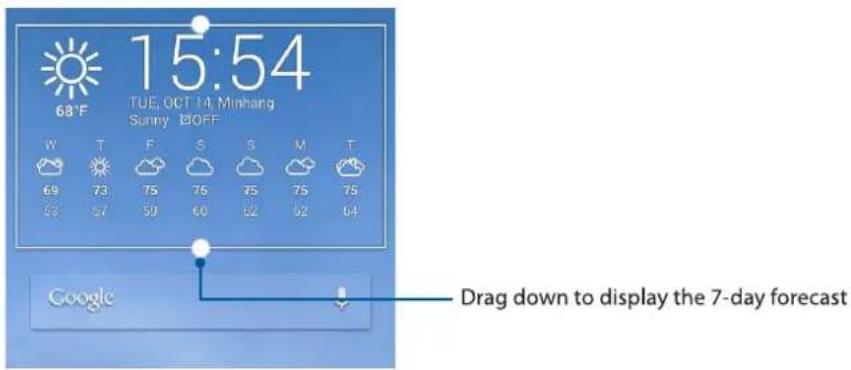 ASUS ZenFone 5 A502CG - Displaying the 7-day weather forecast - 1