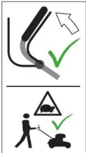 Safety warning symbols for vehicle repair and hazard detection, including tool, checkmark, and pictogram of a person using a cart.