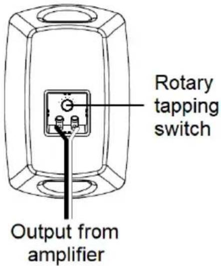 Rotary tapping switch Output from amplifier