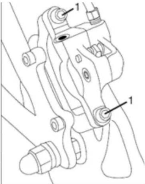 Technical diagram of a mechanical clamp or bracket assembly with labeled parts 1
