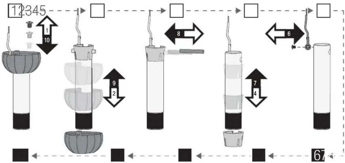 HUNTER Crystal Peak - If you need a different downrod length follow these steps: - 1
