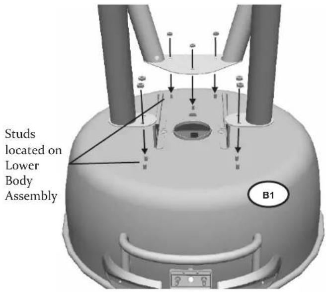 Studs located on Lower Body Assembly B1