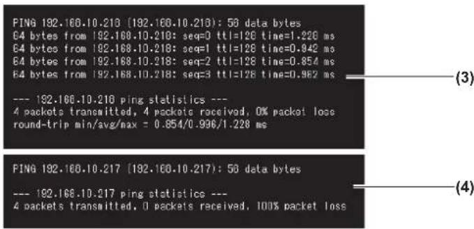 PING 192.168.10.213 (192.168.10.213): 50 data bytes €4 bytes from 192.168.10.218: seq=0 ttl=128 tine=1.226 ms €4 bytes from 192.168.10.218: seq=1 ttl=128 tine=0.842 ms €4 bytes from 192.168.10.218: seq=2 ttl=128 tine=0.854 ms €4 bytes from 192.168.10.218: seq=3 ttl=128 tine=0.962 ms --- 192.168.10.210 ping statistics --- 4 packets transmitted, 4 packets received, 0% packet loss round-trip min/avg/max = 0.854/0.996/1.228 ms PING 192.168.10.217 (192.168.10.217): 50 data bytes --- 192.168.10.217 ping statistics --- 4 packets transmitted, 0 packets received, 100% packet loss