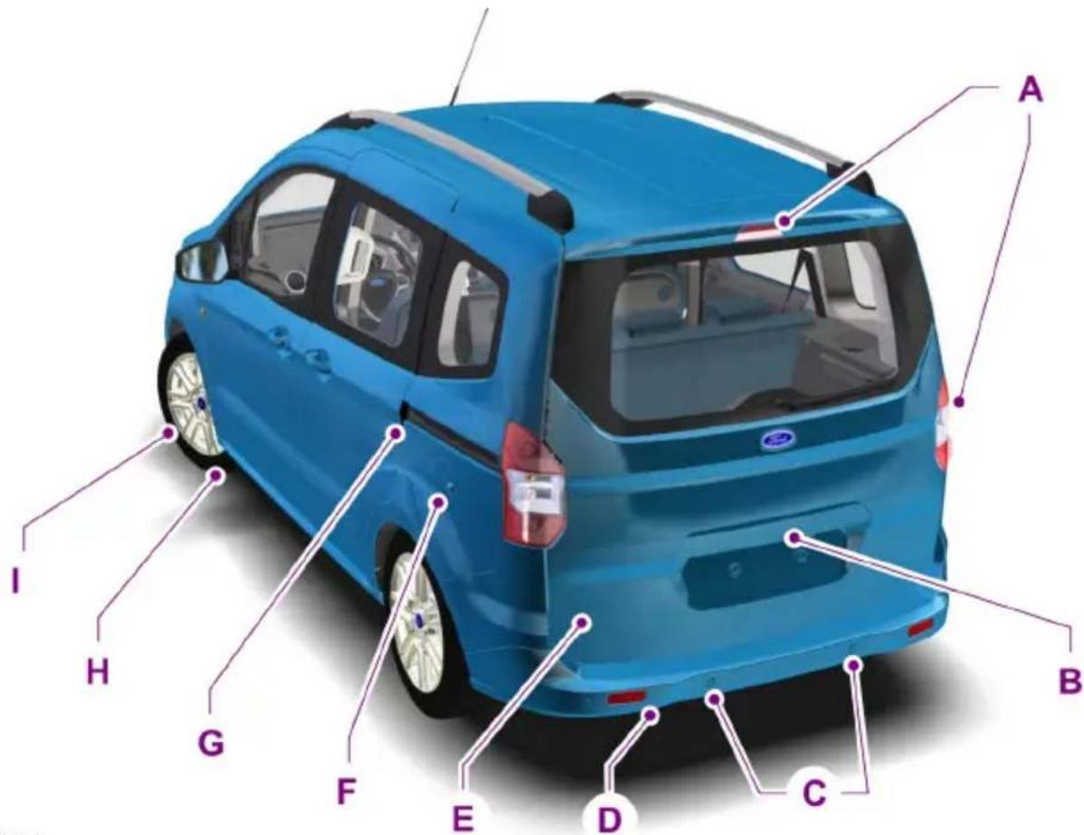 FORD Tourneo Courier (2014) - ÖVERSIKT, BAKRE UTSIDA - 1