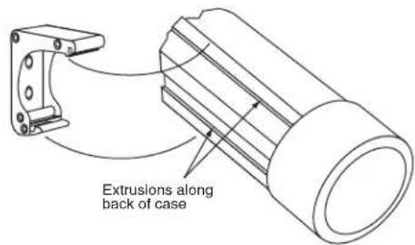Extrusions along back of case