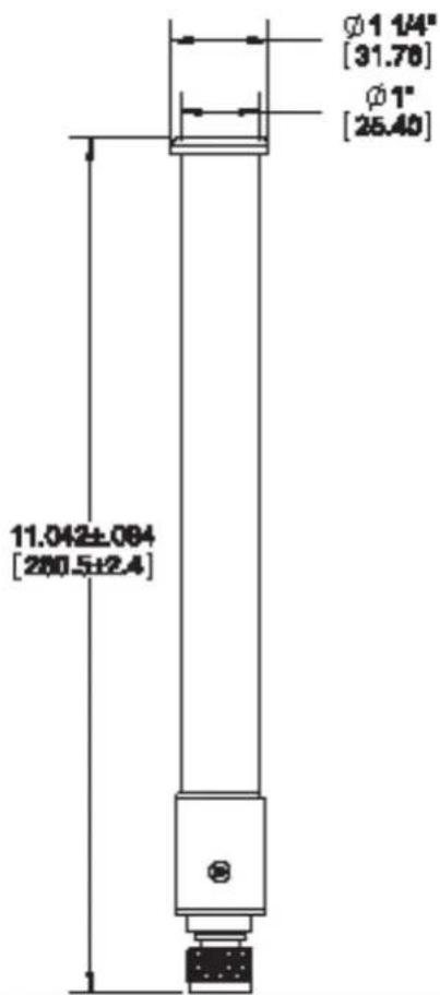Ø1 1/4" [31.70] Ø1" [25.40] 11.042±.084 [280.5±2.4]