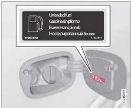 Unleaded fuel Gasolina sin plomo Essence sans plomb Heating riven by an Volvo 31301452 G048946