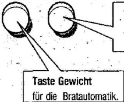 Taste Gewicht für die Bratautomatik.