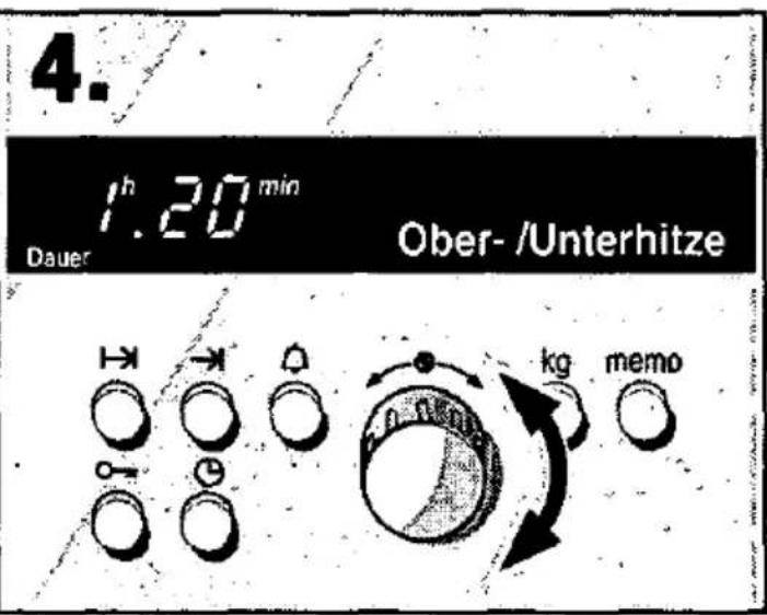 4. Dauer 1h 20 min Ober- /Unterhitze kg memo