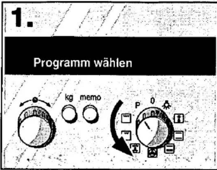 1. Programm wählen kg memo P 0