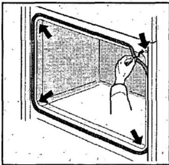 Diagram showing a person inside a vehicle with directional arrows indicating movement or force, possibly illustrating a motion or safety concept.
