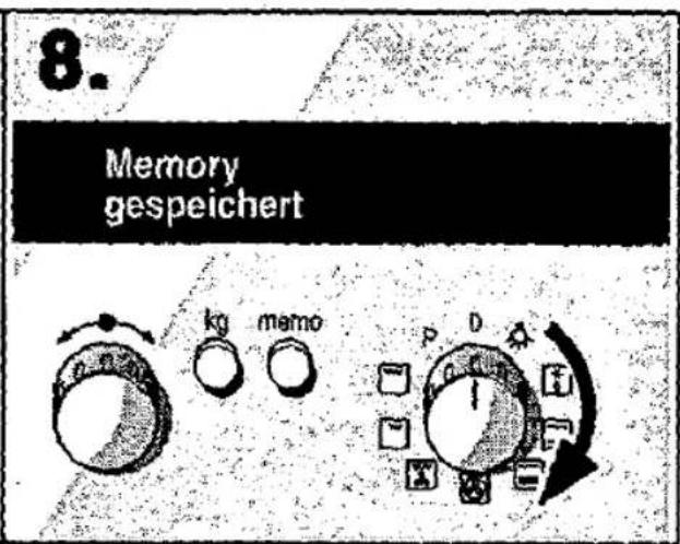 8. Memory gespeichert kg memo p D
