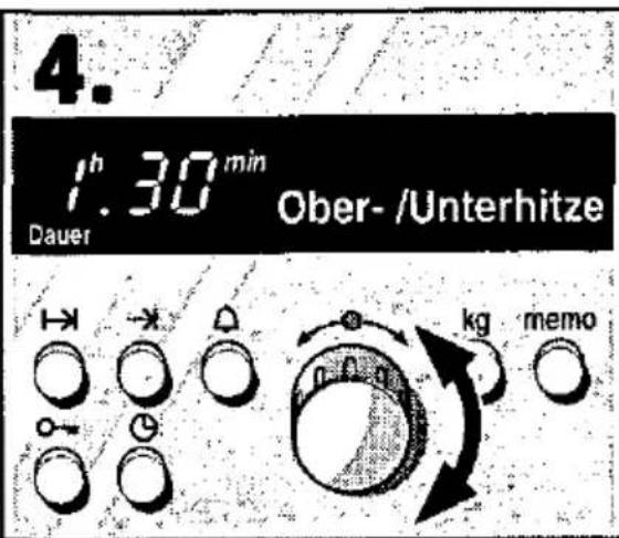 4. 1h 30 min Dauer Ober- /Unterhitze kg memo