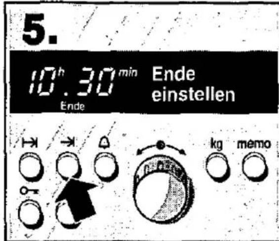 5. 10h 30 min Ende Ende einstellen kg memo