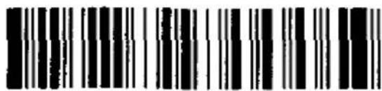 Black and white barcode image with vertical lines and patterns