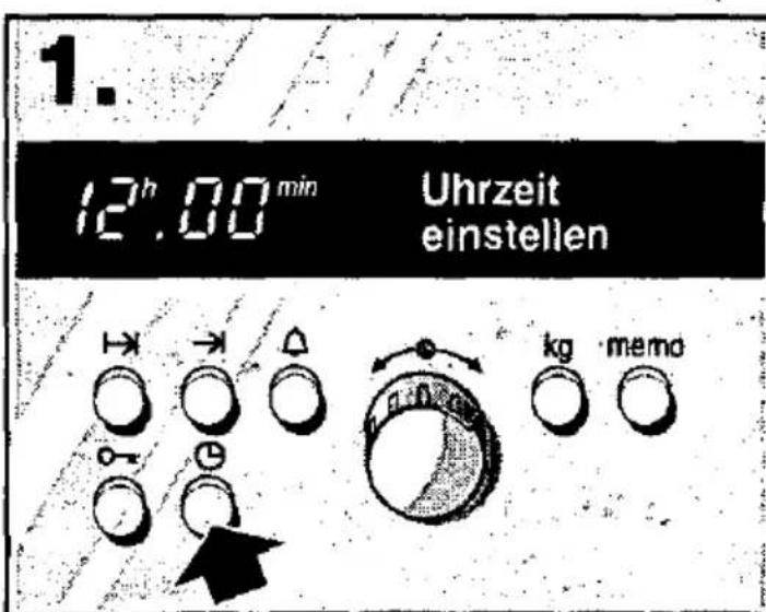 1. 12h.00 min Uhrzeit einstellen kg memo