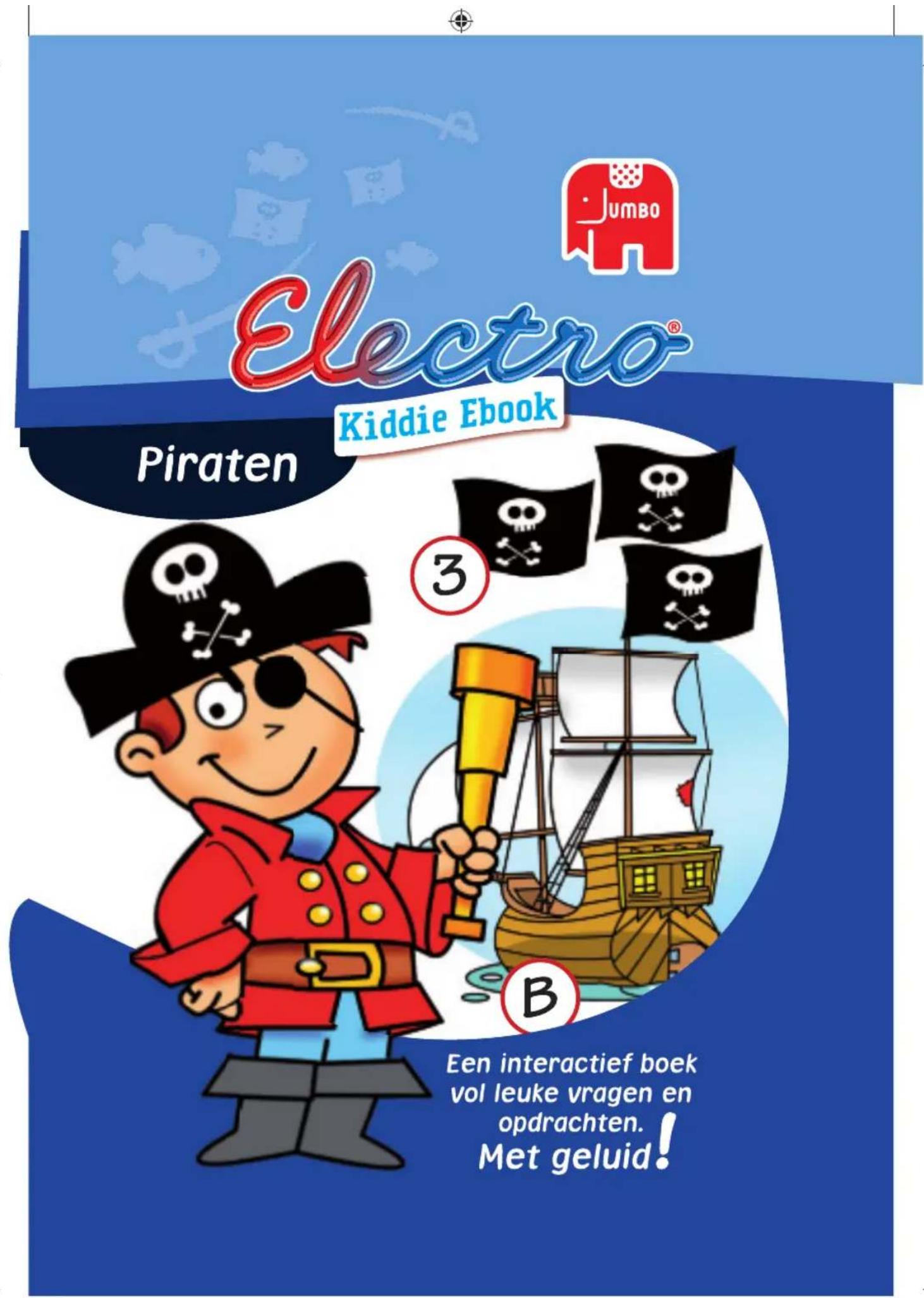 Electro® Kiddie Ebook Piraten 3 B Een interactief boek vol leuke vragen en opdrachten. Met geluid!