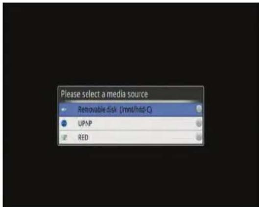 Please select a media source Removable disk (mnt/mtd-C) UPNP RED