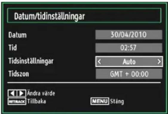 Luxor LED550FHD - Konfigurera inställningar av datum/tid - 1