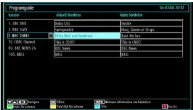 Luxor LED550FHD - Visa elektroniska programguiden (EPG) - 1