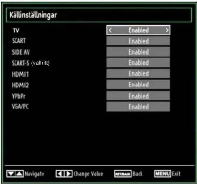 Luxor LCD40LXC - Konfigurering av inställningar för källa - 1