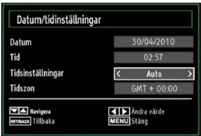 Luxor LC32CL - Konfigurera inställningar av datum/tid - 1