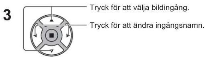 3 Tryck för att välja bildingång. Tryck för att ändra ingångsnamn.