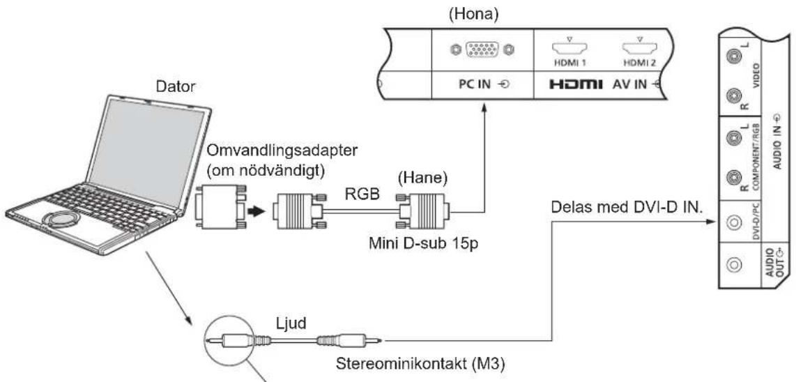 PANASONIC TH-55LF60W - Anslutning till PC-ingångar - 1