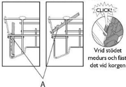 A CLICK! Vrid stödet medurs och fast det vid korgen