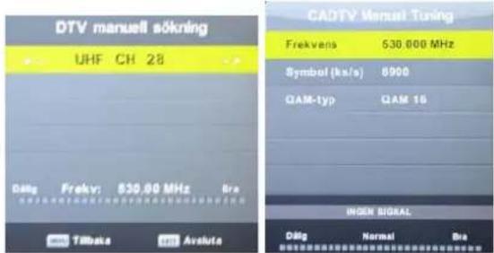 SALORA LED32ST - DTV/CADTV manuell inställning - 1