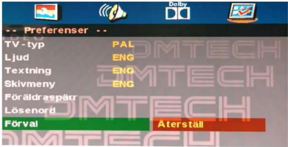 DMTECH LED19DTB - Standardinställningar - 1